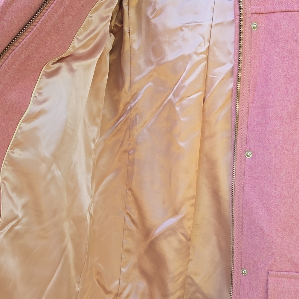 J. Crew Melton Wool Pink Coat Size 4 - Picture 3 of 7